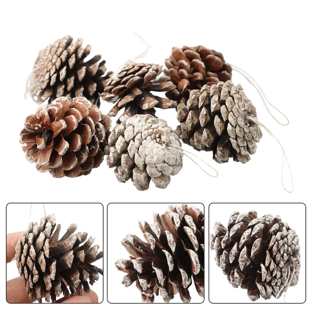 Fake Pine Cone Decorations 6pcs – DIY Christmas & Home Decor