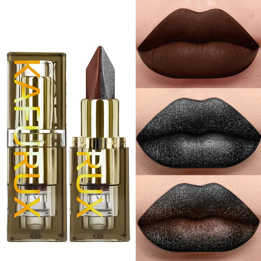 KAFURUX Two-Tone Lipstick | Waterproof Glitter & Matte Lip Tint