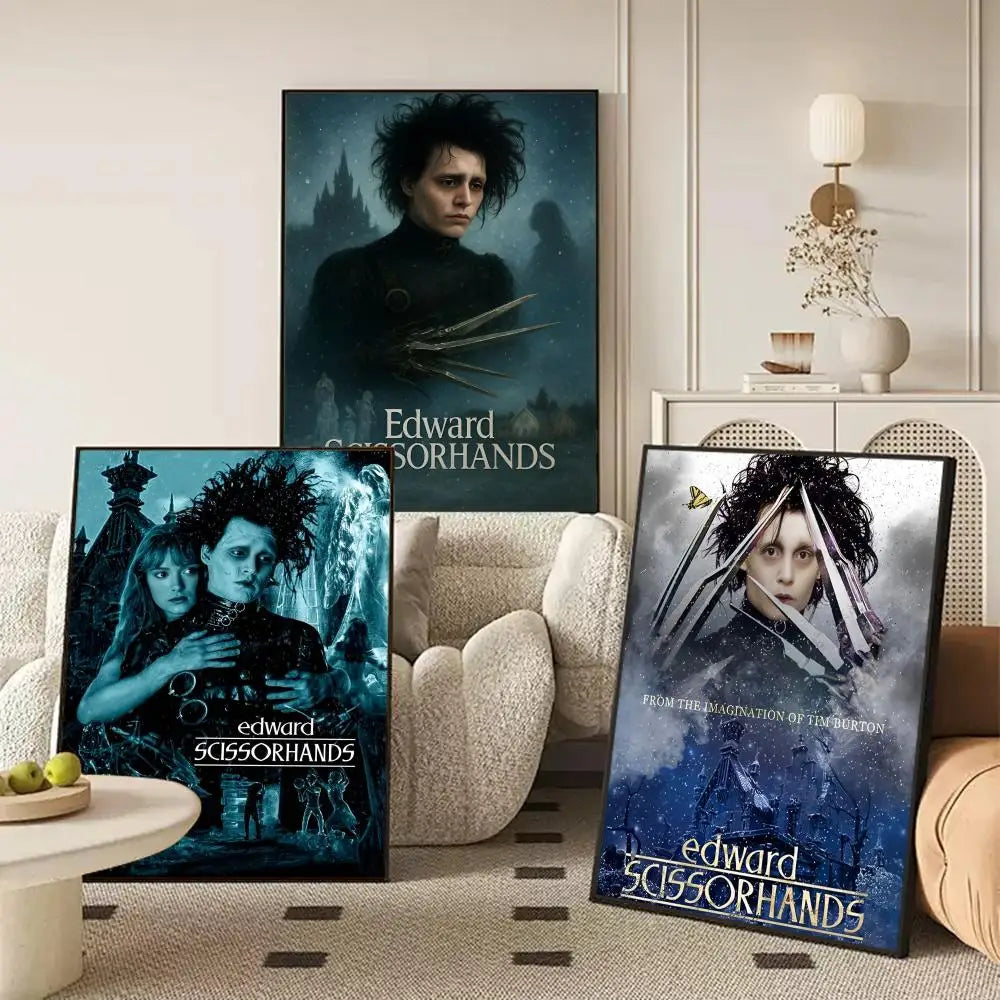 Edward Scissorhands Movie Poster Self-Adhesive Wall Art Sticker