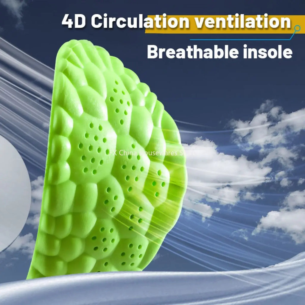 1Pair Sport Insoles PU Stretch Shock Resistant Antibacterial
