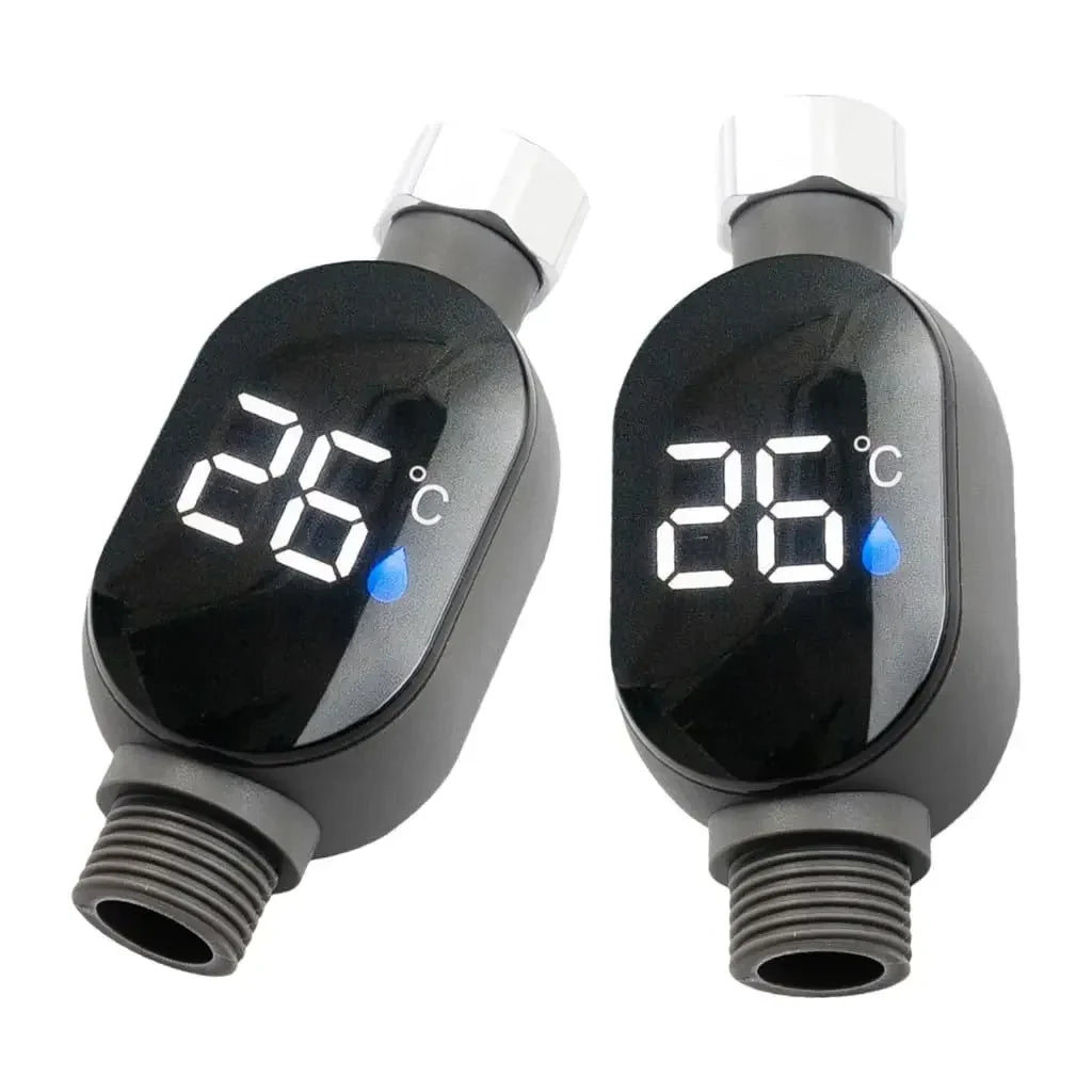 Digital LED Shower Thermometer – 0–99°C Water Temp Display