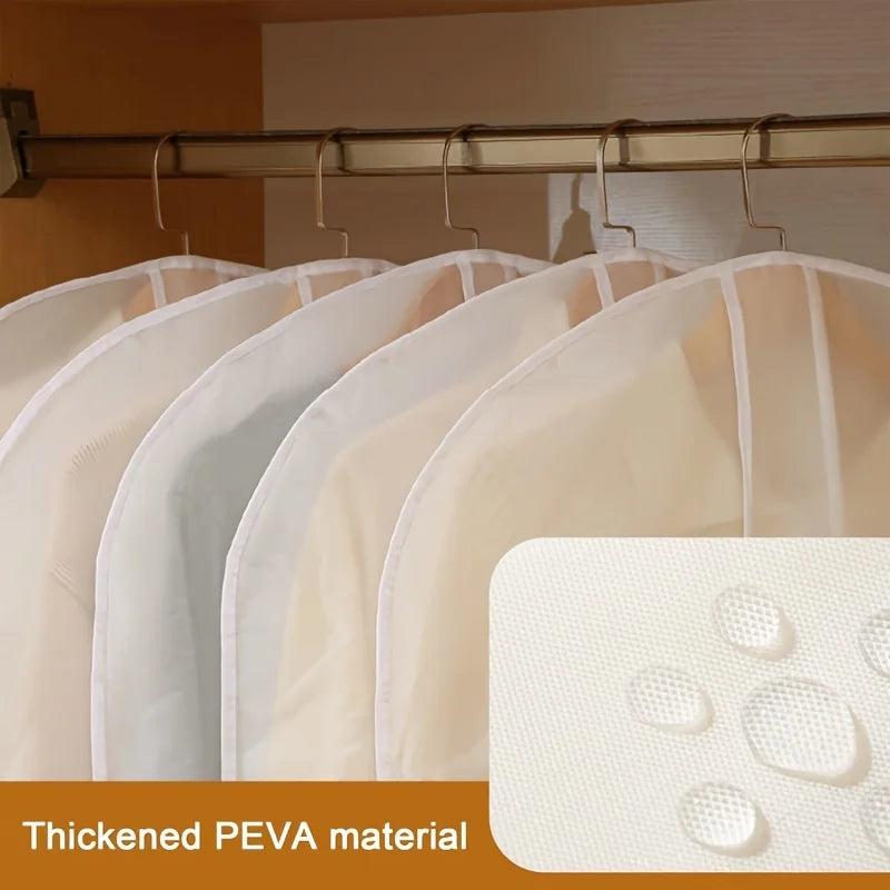 PVC Garment Covers Translucent Breathable Suit Dust Shoulder