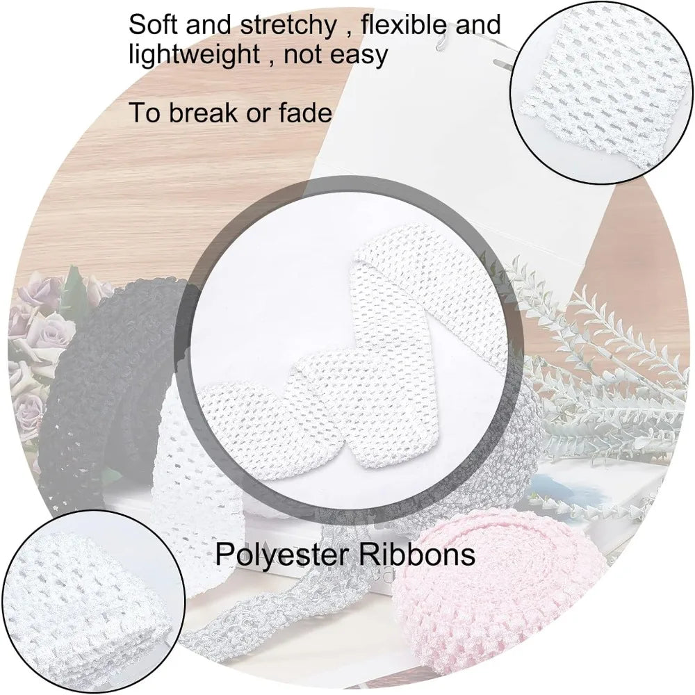 5M Elastic Crochet Headband Ribbon – Soft Polyester Hair Craft