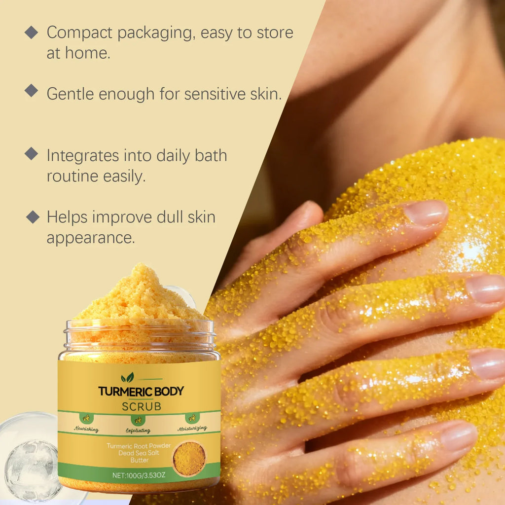 Turmeric Sea Salt Body Scrub – Exfoliate, Brighten & Clear Pores