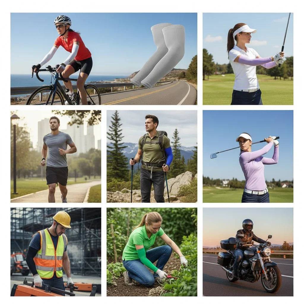 UPF 50+ Sports Arm Sleeves – UV Sun Protection for Outdoors