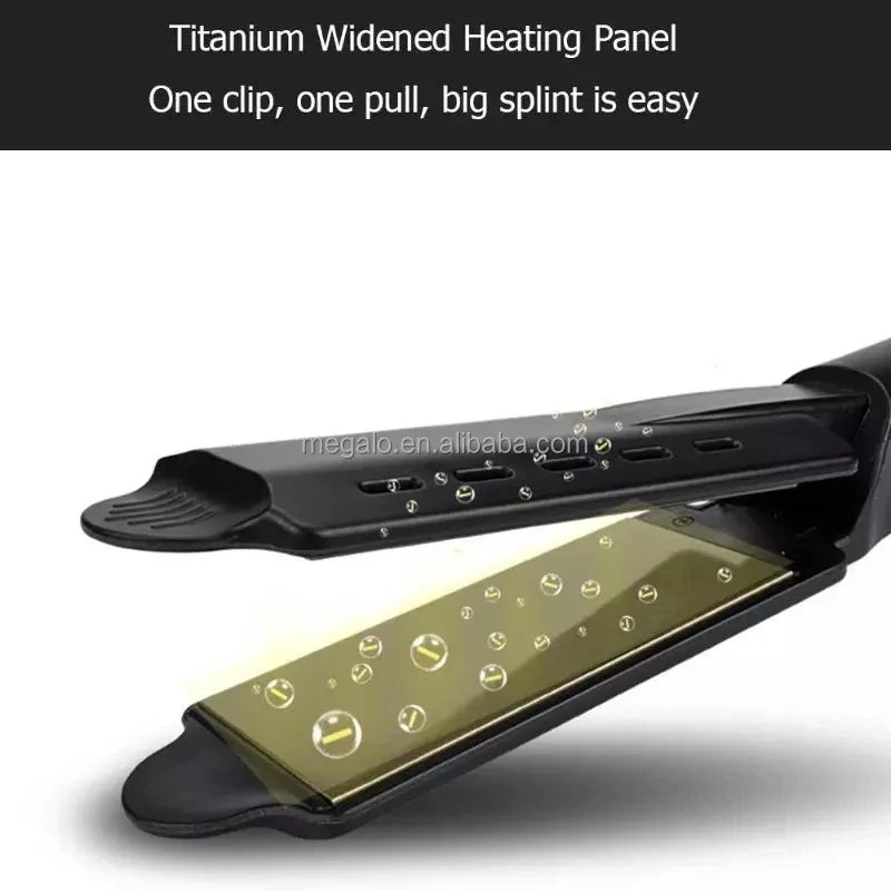 Portable Steam Hair Straightener – 4-Gear Titanium Flat Iron