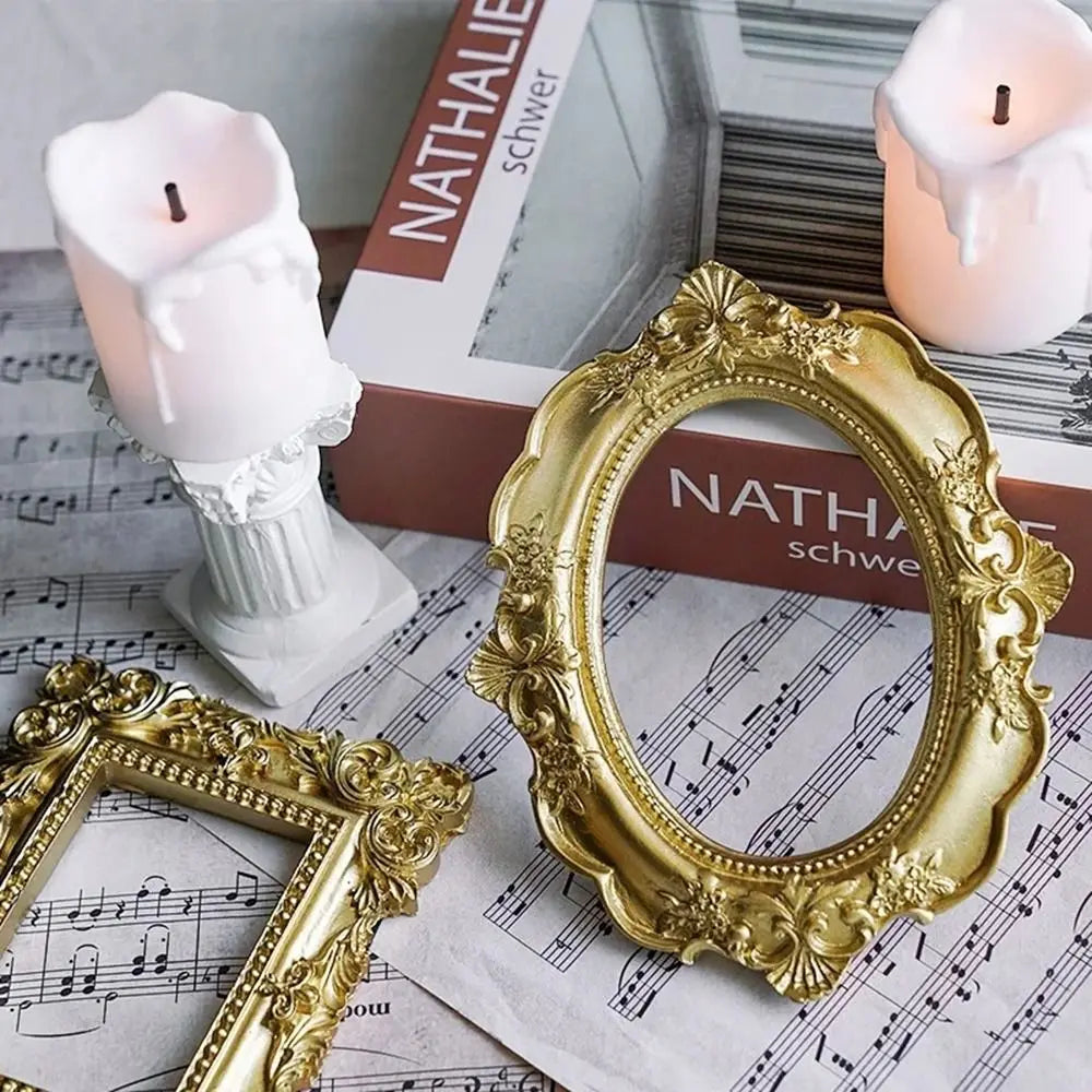 European Victorian Golden Retro Photo Frame Pictures Frames Nail Art