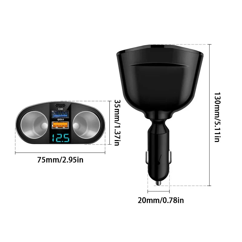 Dual USB PD 66W Fast Car Charger – Multi-Device Charging