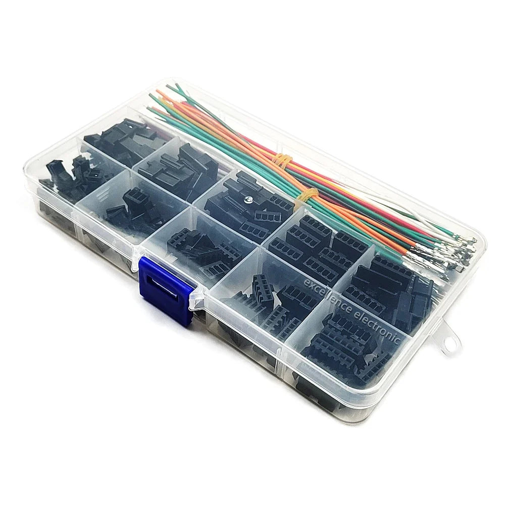 JST SM Male Female Connector 22AWG Pre-crimped Wire SM2 54 2 3 4 5 6