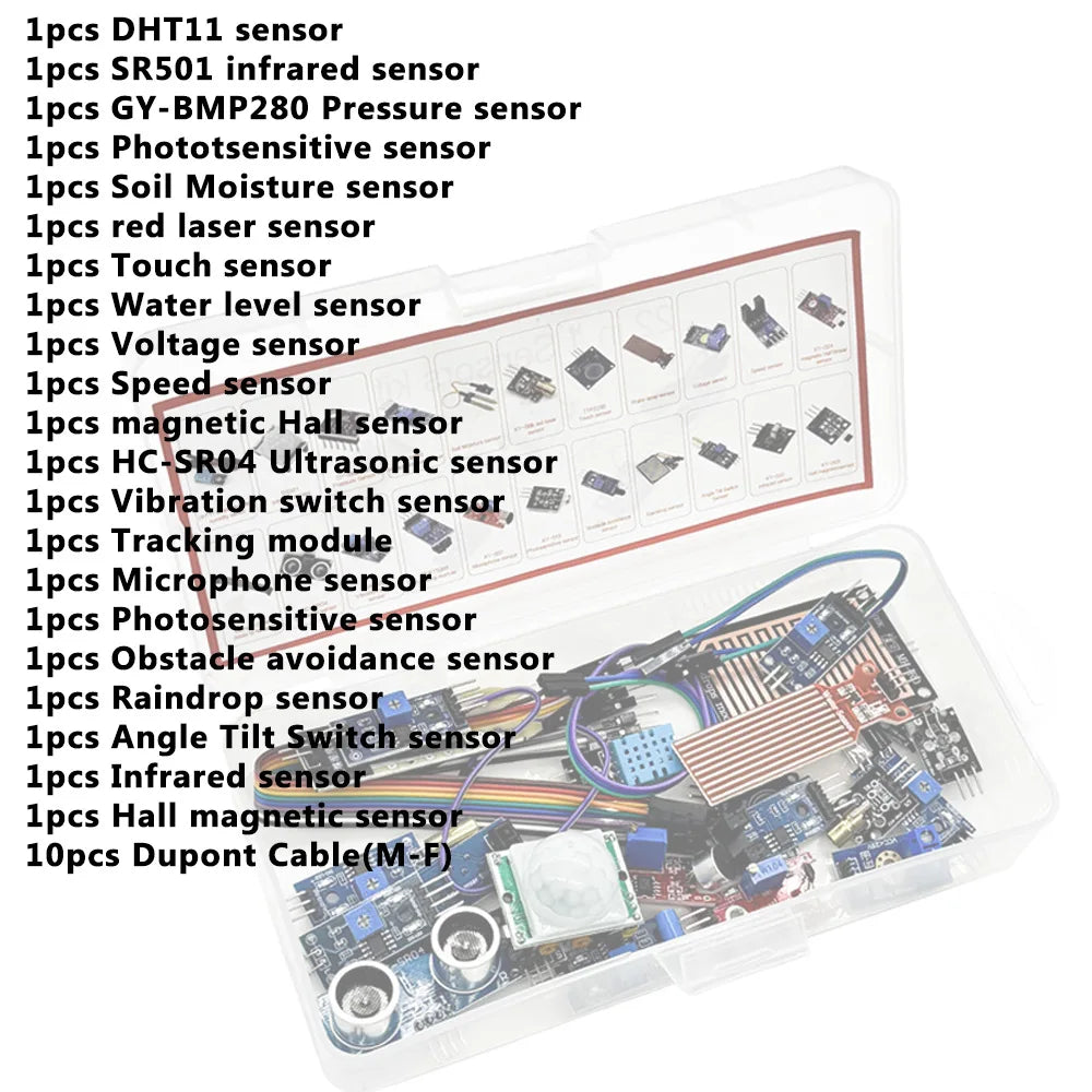 22-in-1 Sensor Modules Starter Kit for Arduino & Raspberry Pi Pico