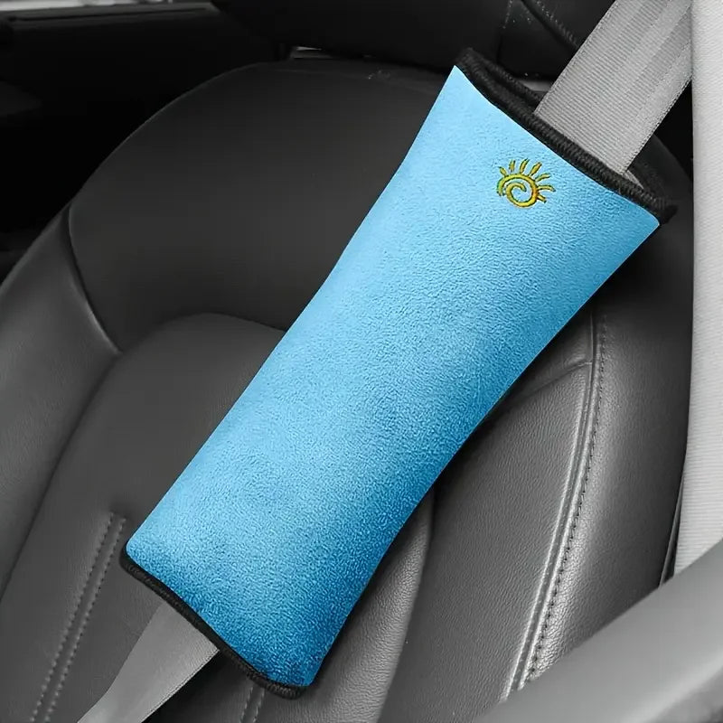 Kids Car Seat Belt Shoulder Protector & Neck Pillow | Soft Velvet