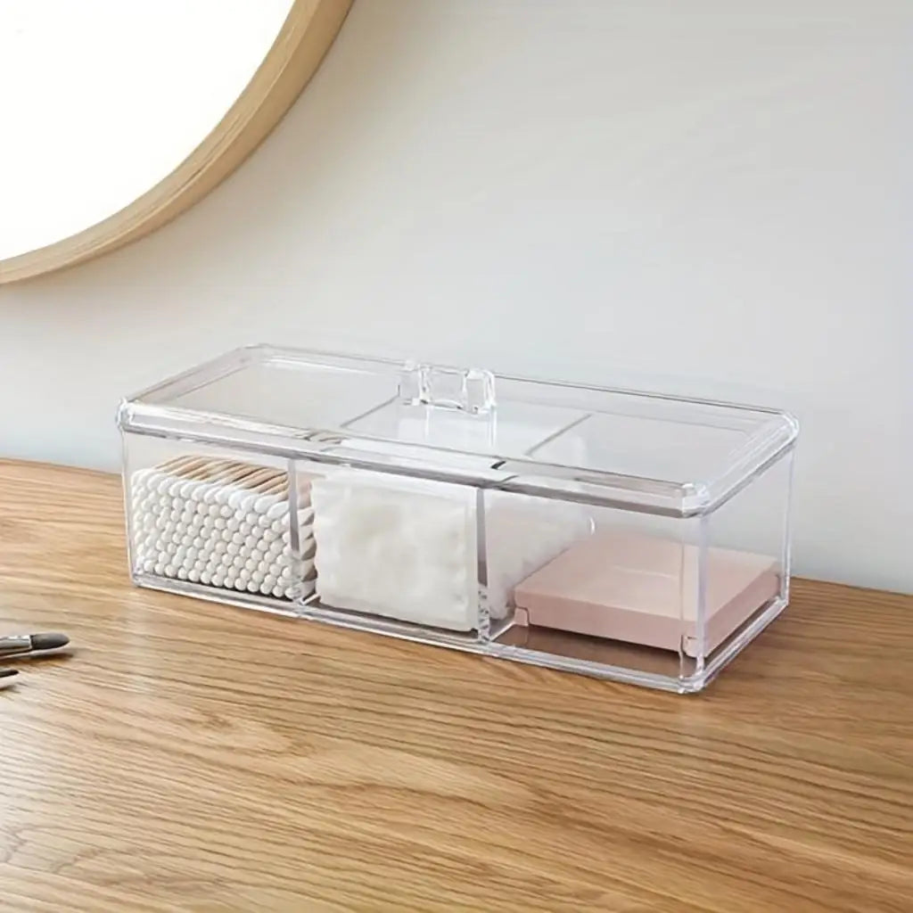 Acrylic Organizer Clear Dispenser Cotton Swabs Tea Bags Cosmetics
