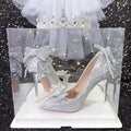 Crystal Bow Stiletto Heels – Women's Bridal Wedding Pumps