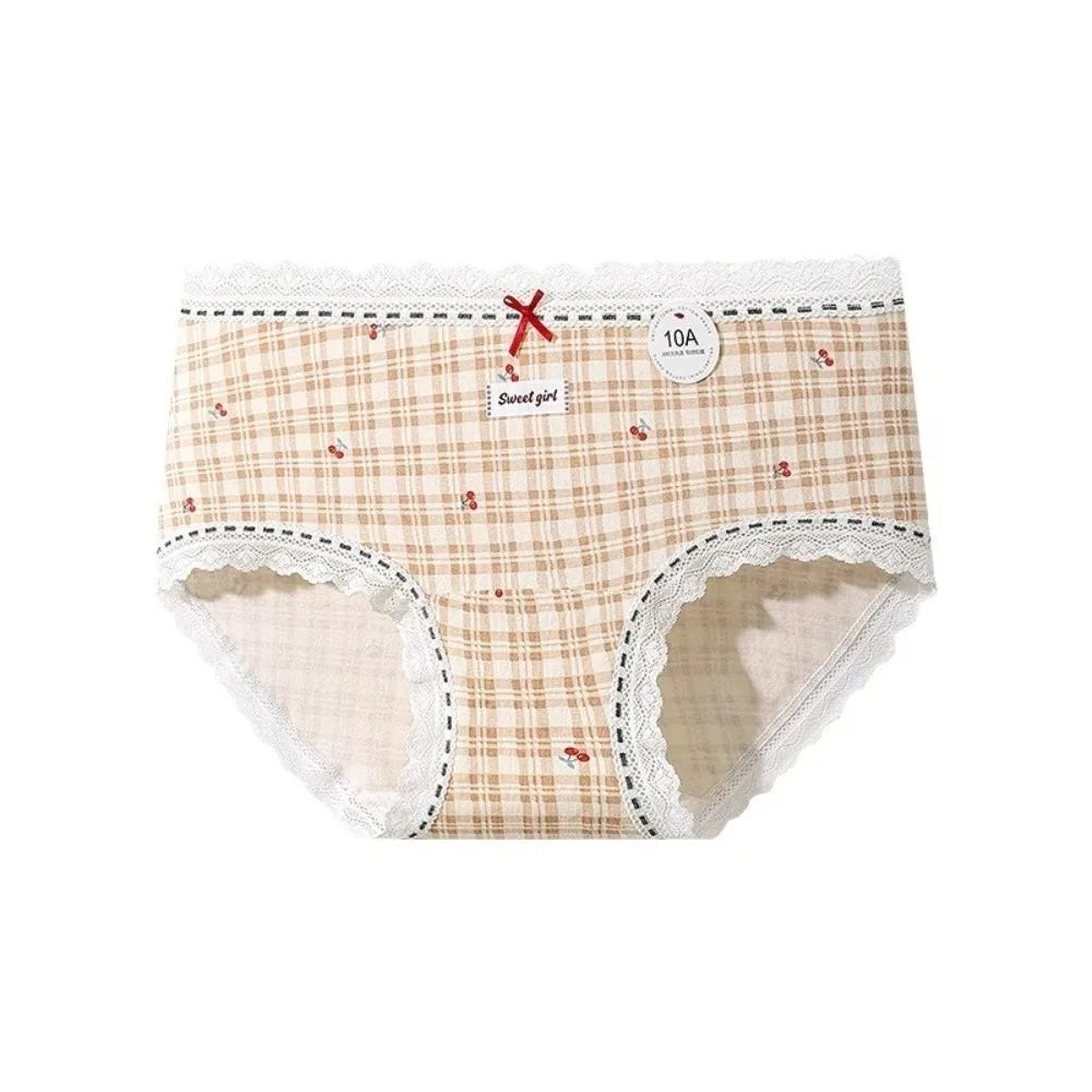 Women's Mid-Rise Cotton Lace Bow Briefs – Soft Daily Underwear