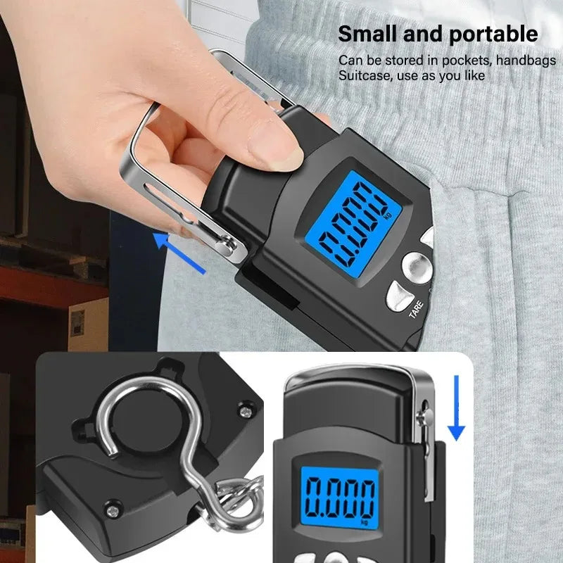 Portable Hanging Luggage Scale 50kg LCD + Tape Measure | NOCCLILI
