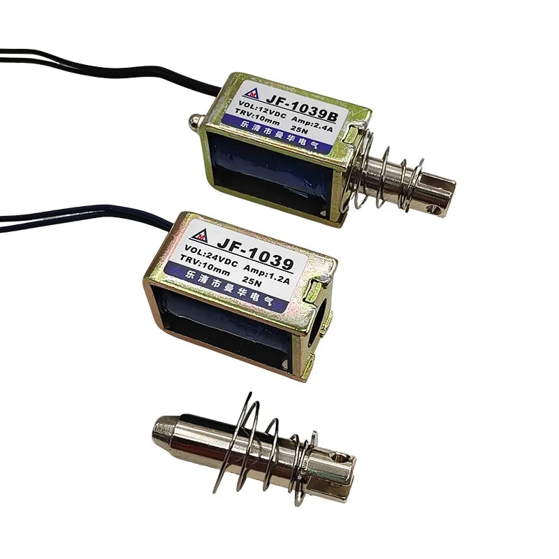 2-Pack JF-1039 DC 12V Push-Pull Solenoid 25N 10mm | Actuator