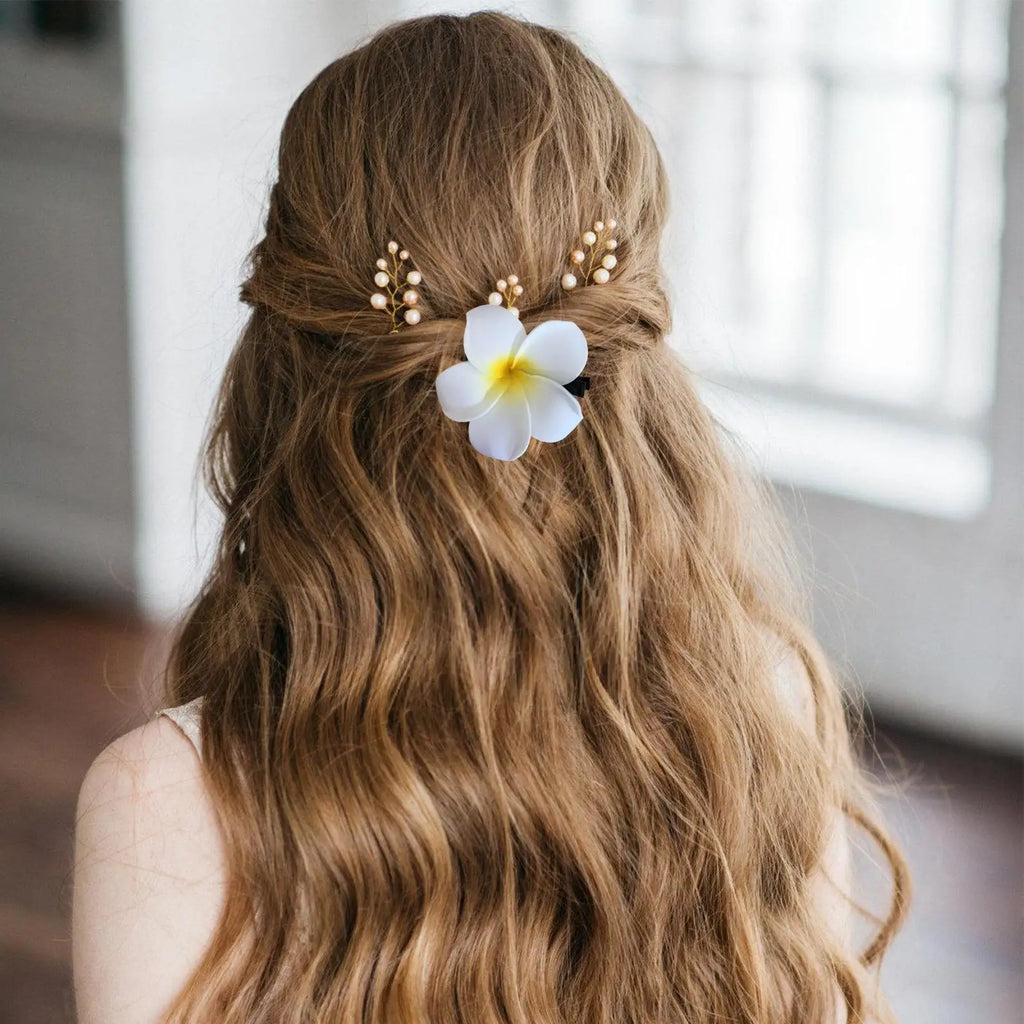 Plumeria Flower Hair Clip – Frangipani Floral Barrette for Women