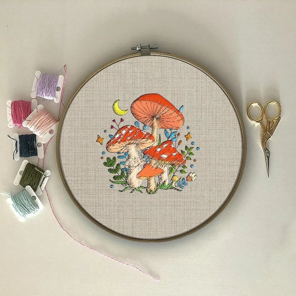 Fantasy Mushroom Water-Soluble Embroidery Stabilizers – 4 Sheets