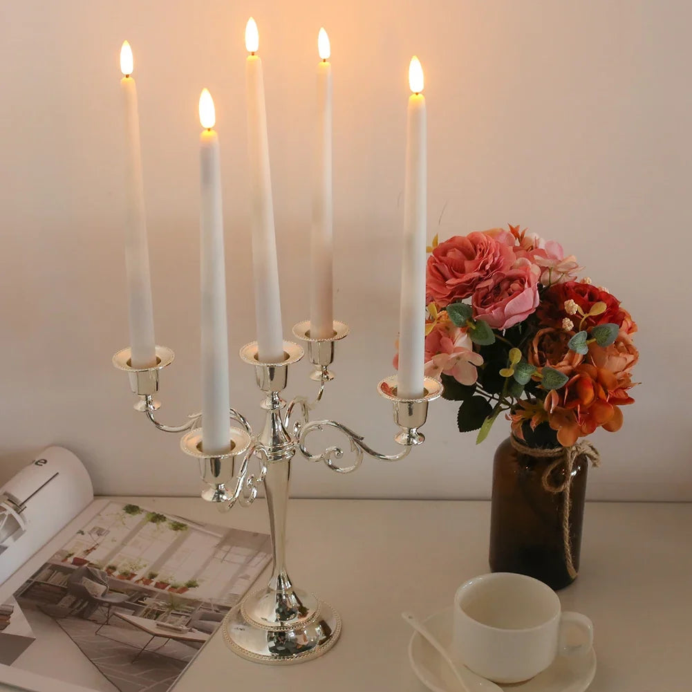 LED Flameless Taper Candles 11" Flickering | Remote & Timer
