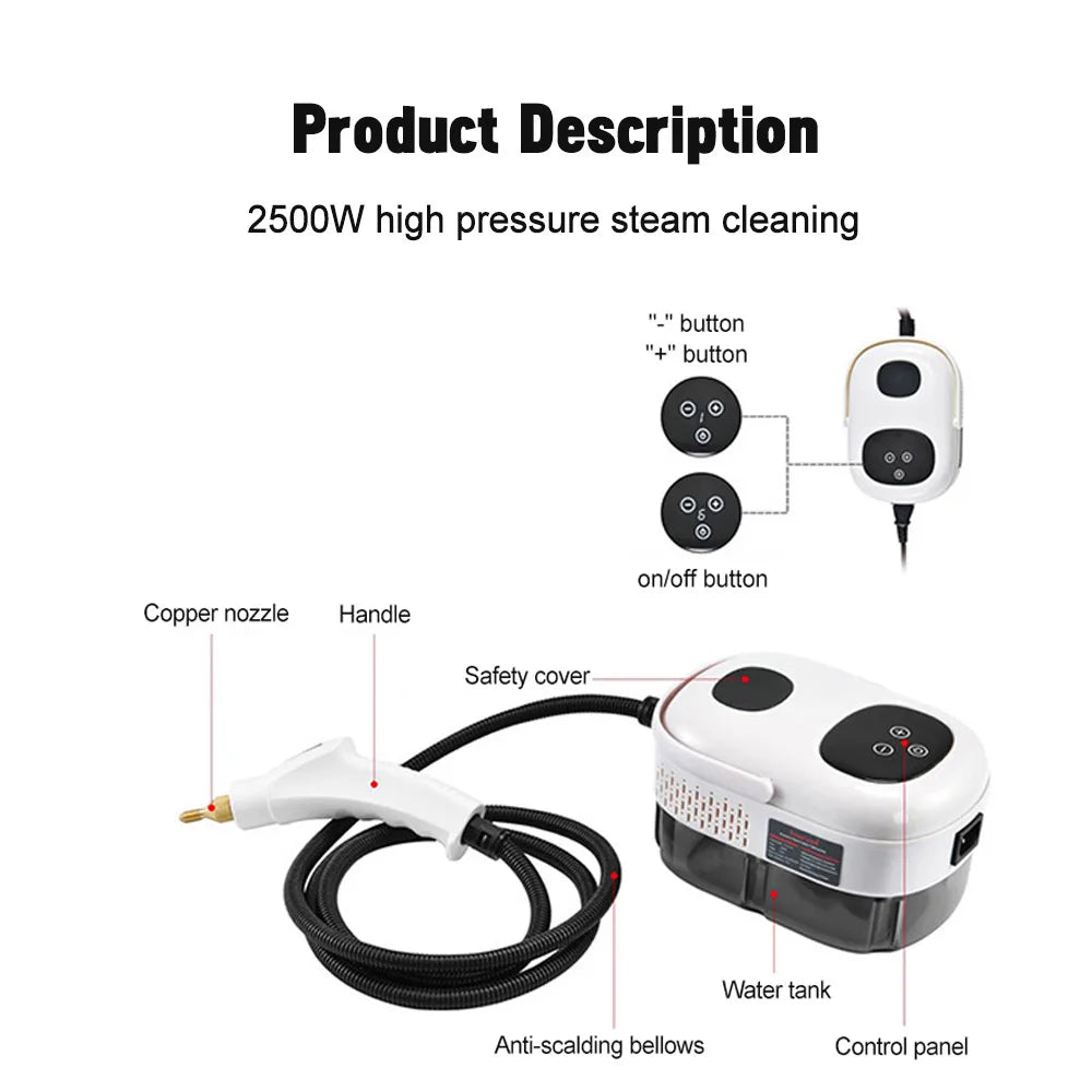 BALASHOV 2500W Handheld Steam Cleaner – Home, Car & Kitchen