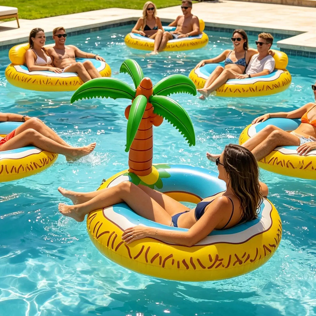 Giant Tropical Chair Pool Float – 48" Inflatable Summer Floatie