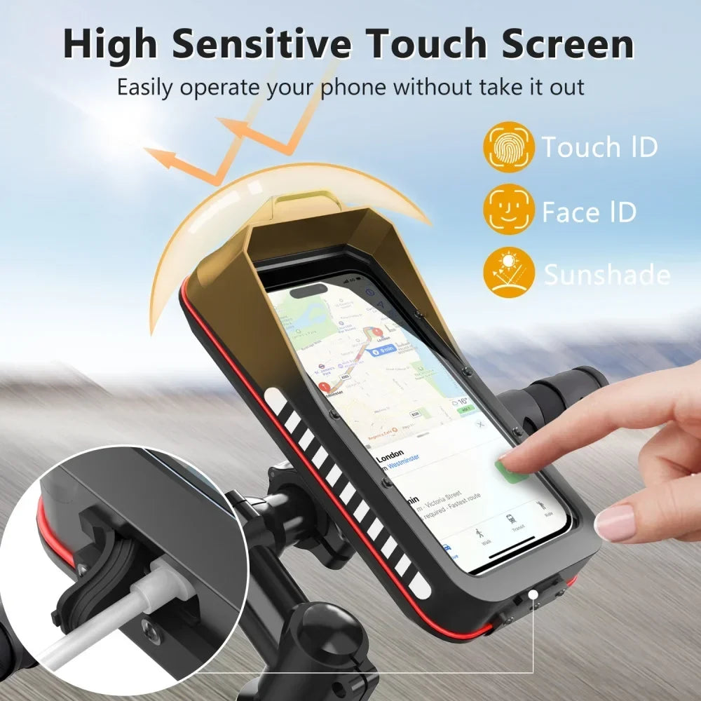 Waterproof Motorcycle Bicycle Phone Holder | Quick-Lock Handlebar Mount