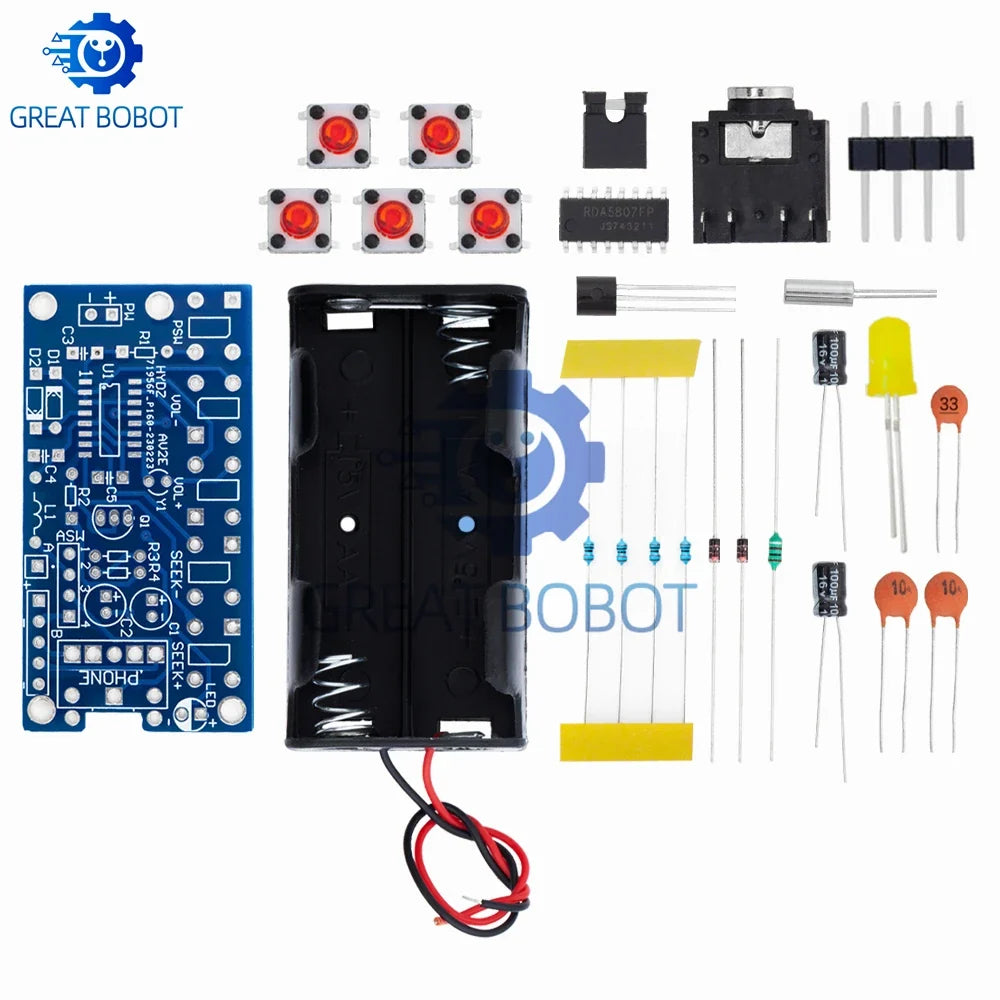 Wireless Stereo FM Radio Receiver Module PCB 76–108MHz DIY