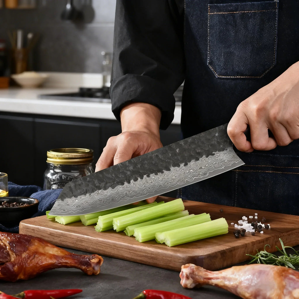 67-Layer Damascus Kiritsuke Chef Knife – Forged Steel 20.5cm
