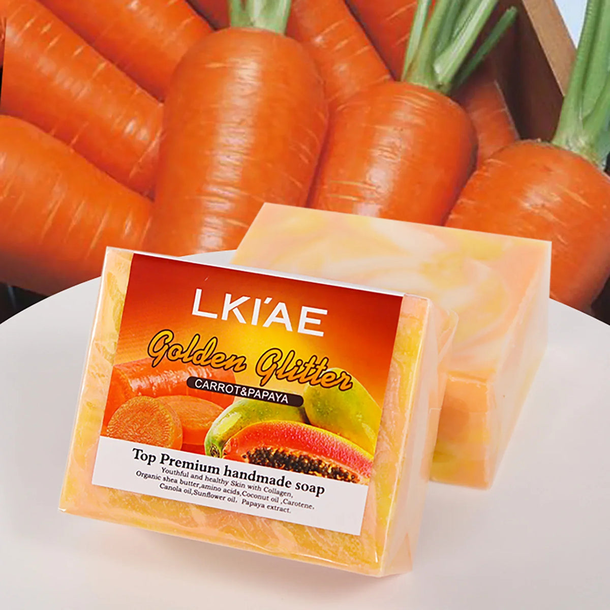 AILKE Carrot & Papaya Brightening Natural Handmade Soap 150g
