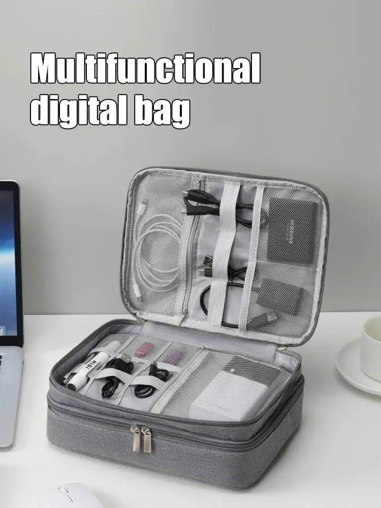 Multifunctional Digital Bag Data Cable Headphones Hard Drive Power