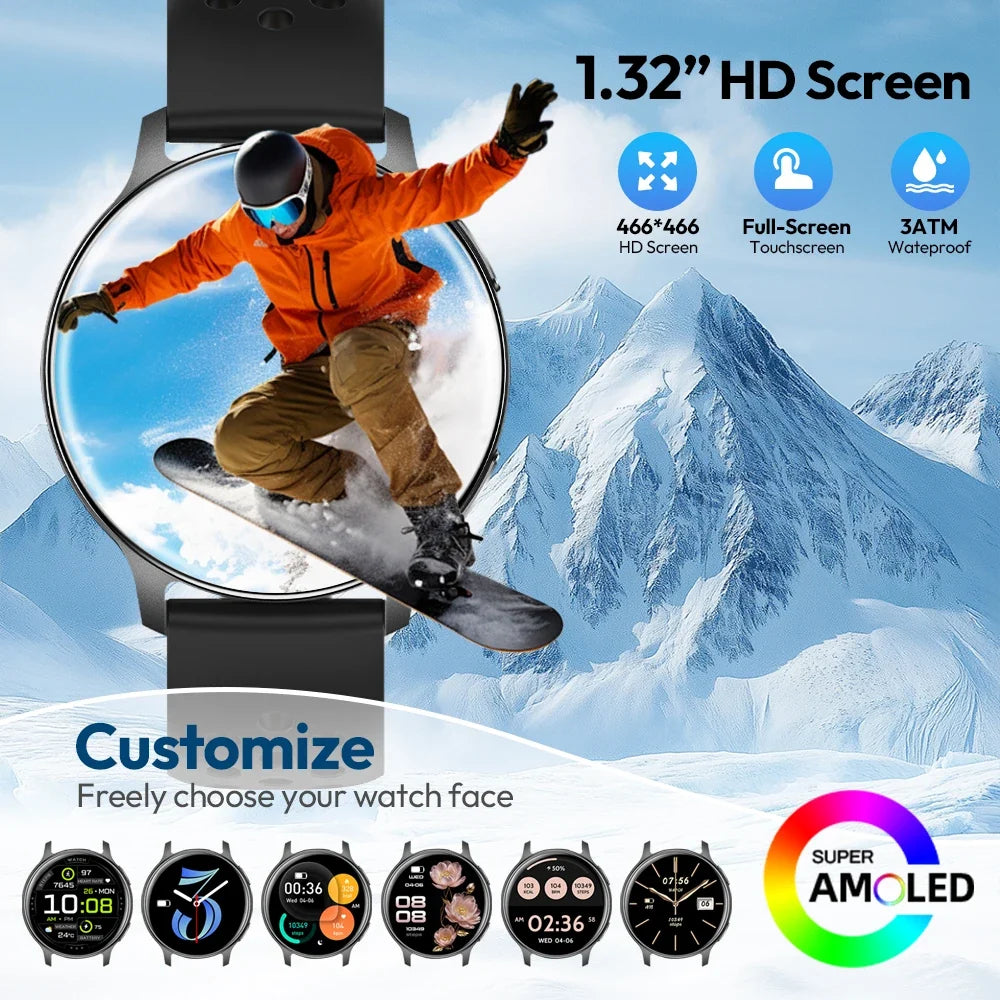 HT43 Smart Watch – GPS AMOLED Bluetooth 3ATM 450mAh Battery