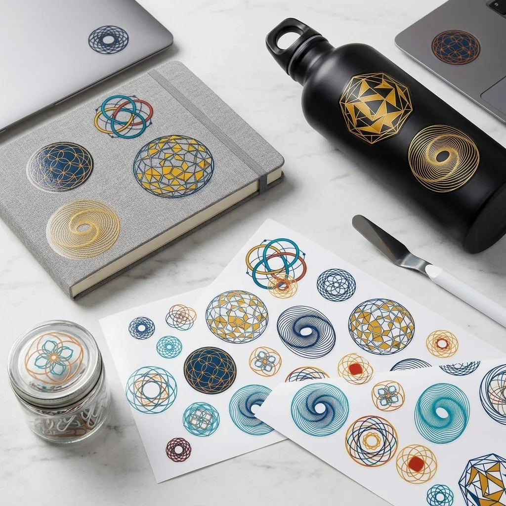 Sacred Geometry UV Transfer Stickers – Waterproof Decals
