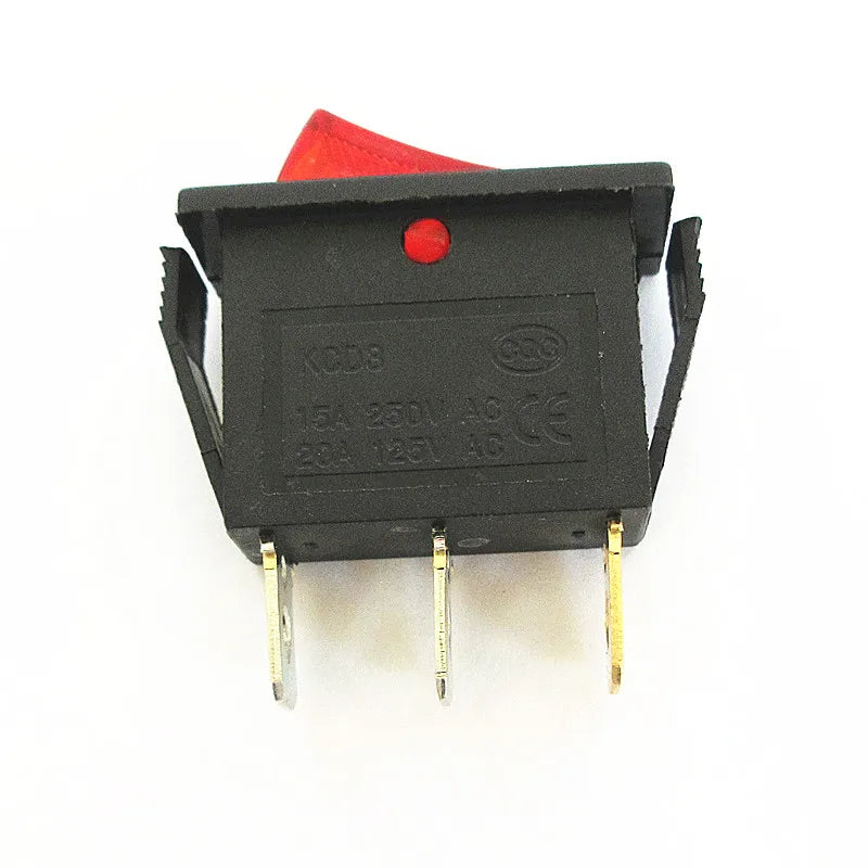 5-Pack KCD3 LED Rocker Switch ON/OFF 2/3 Position 16A 250V AC