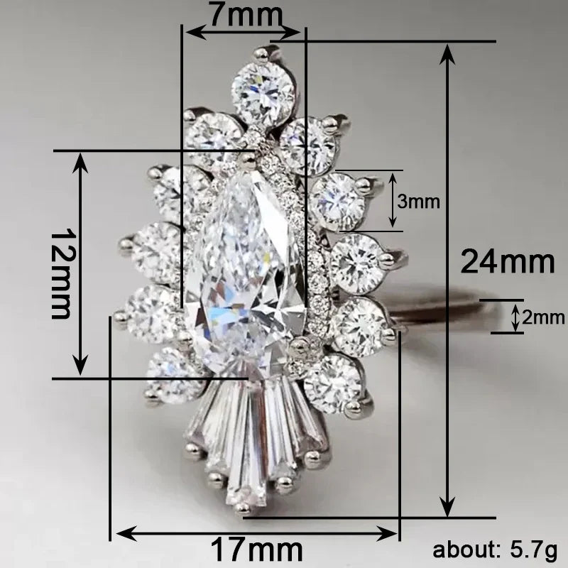Huitan Women's Sparkling CZ Wedding Ring | Elegant Band
