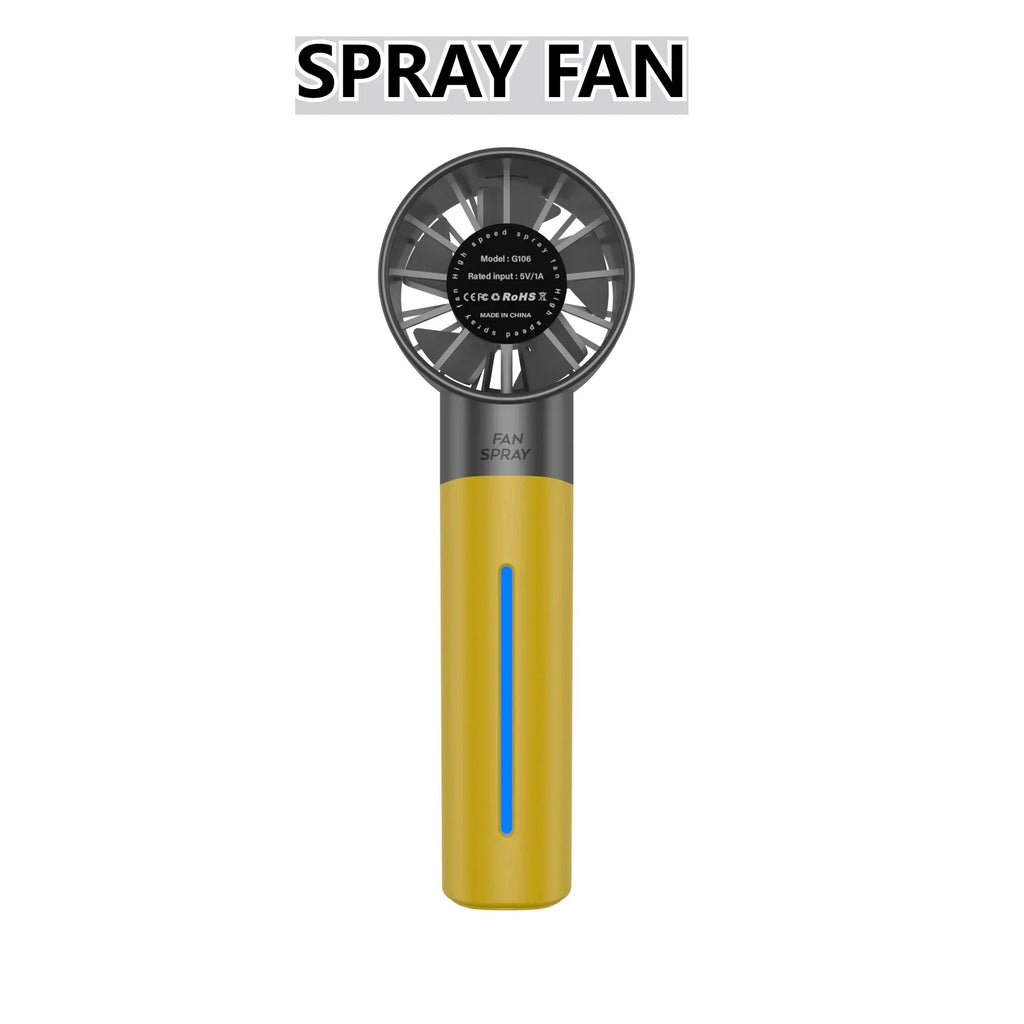 URGGU Portable USB Misting Fan – 5-Speed Handheld Spray Fan