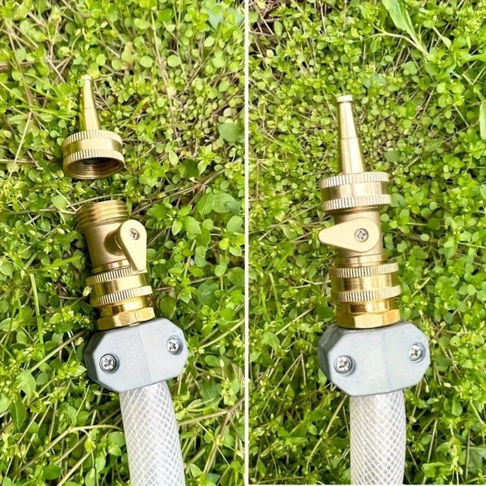 Brass Garden Hose Nozzle – Adjustable Rust-Resistant Sprayer