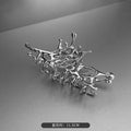 1 Geometric Claw Clips Women Large Metal Silver Korean Fashion Shark