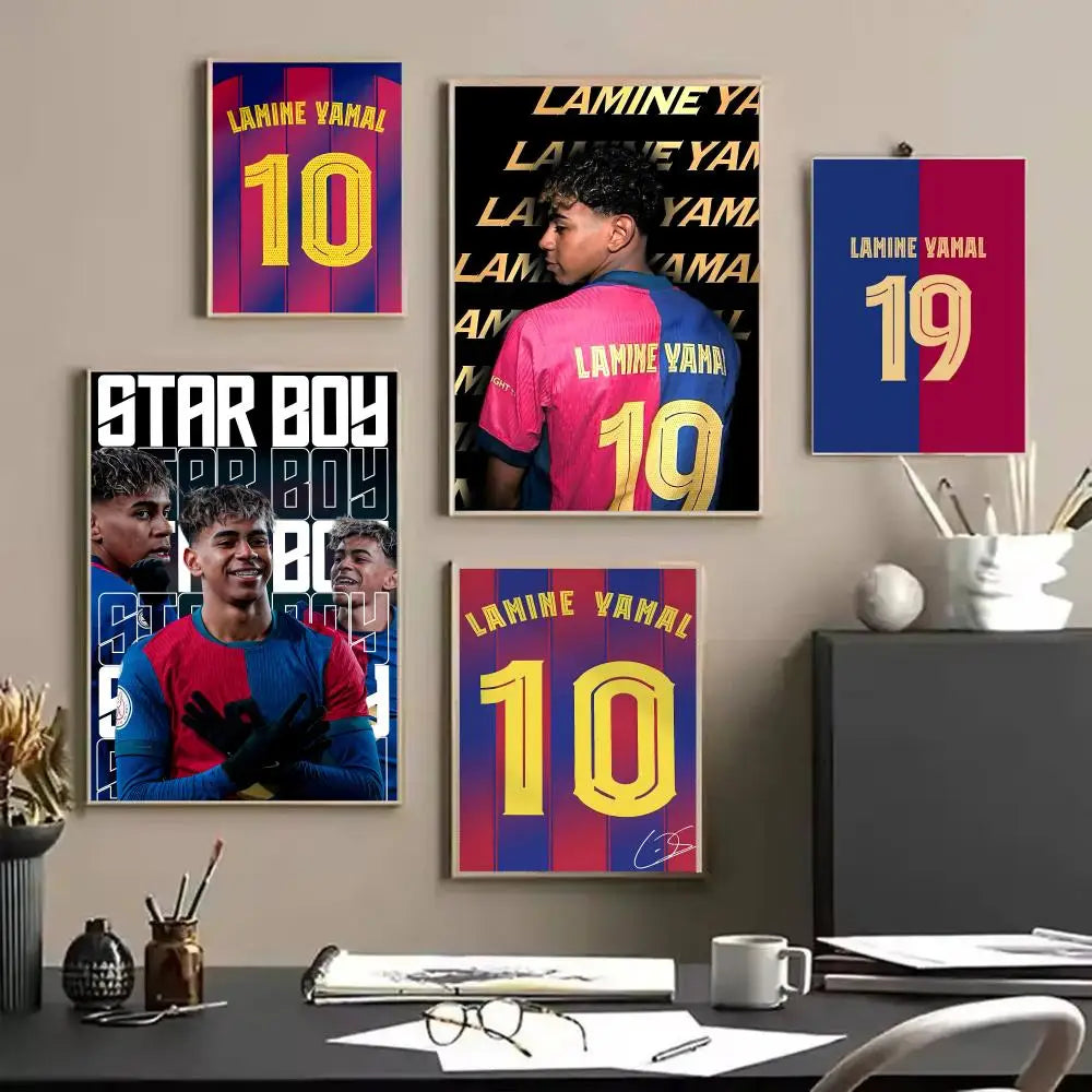 Lamine Yamal Football Star Canvas Wall Art Poster – Unframed