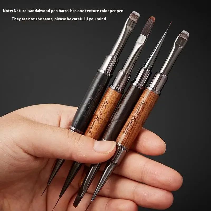 Sandalwood Double-Headed Nail Art Brush Pen | Detail Lines