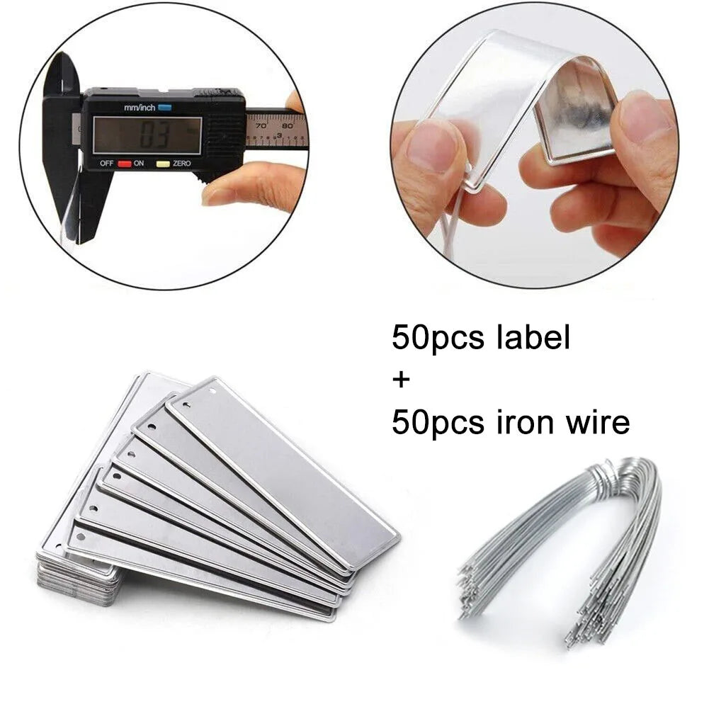 50pcs Aluminum Plant Labels – Waterproof Double-Sided Garden Tags