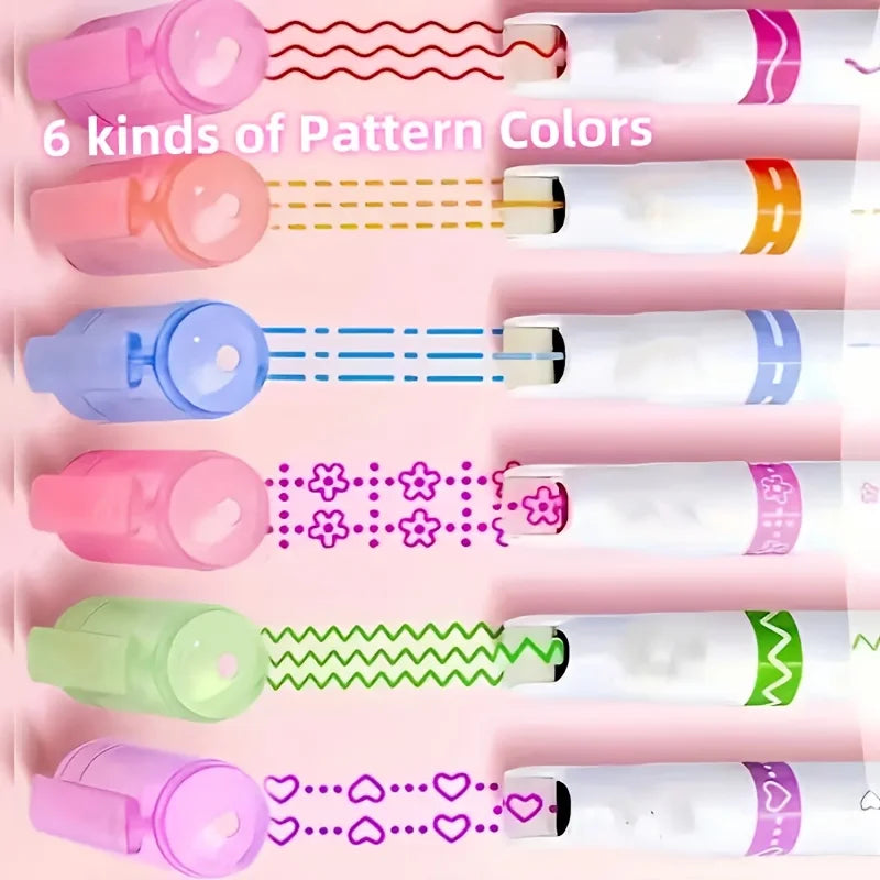 6-Pack Fine Line Graphic Outline Pens for Notes & Art