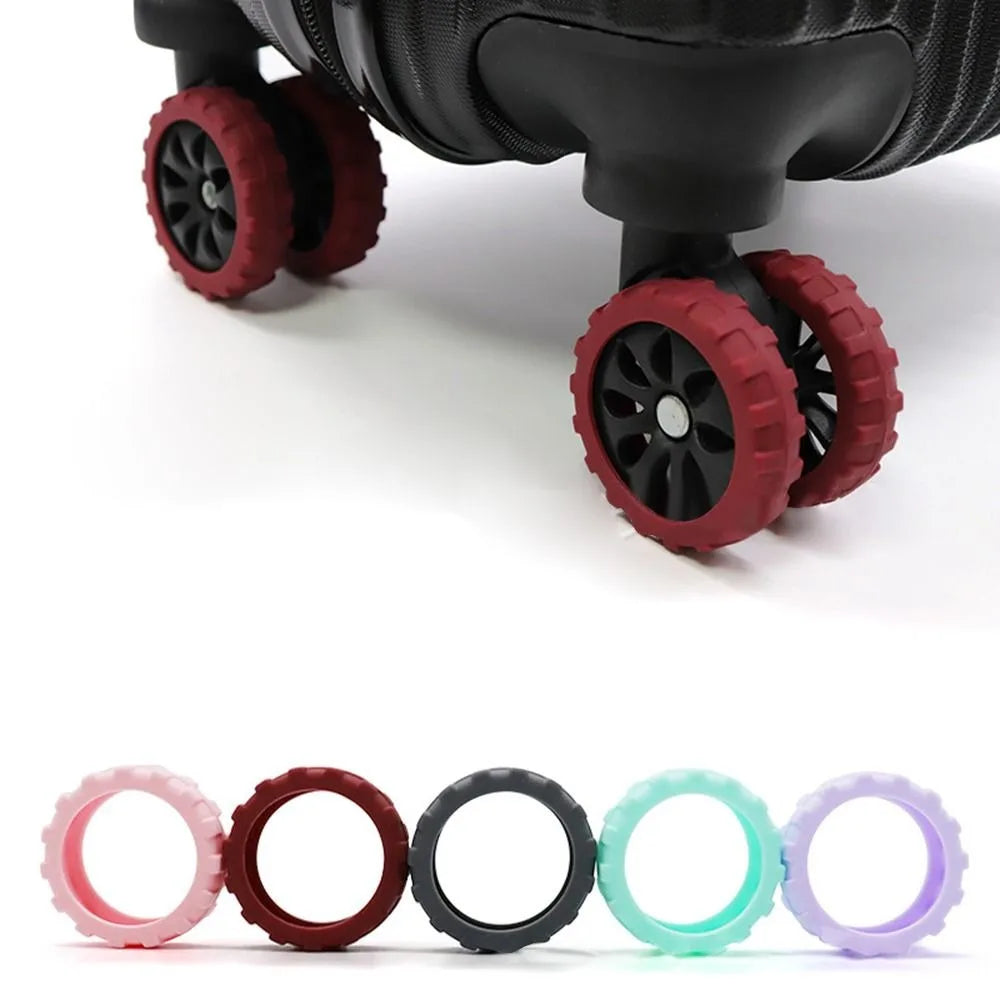 8-Pack Silicone Luggage Wheel Covers – Quiet Caster Protectors