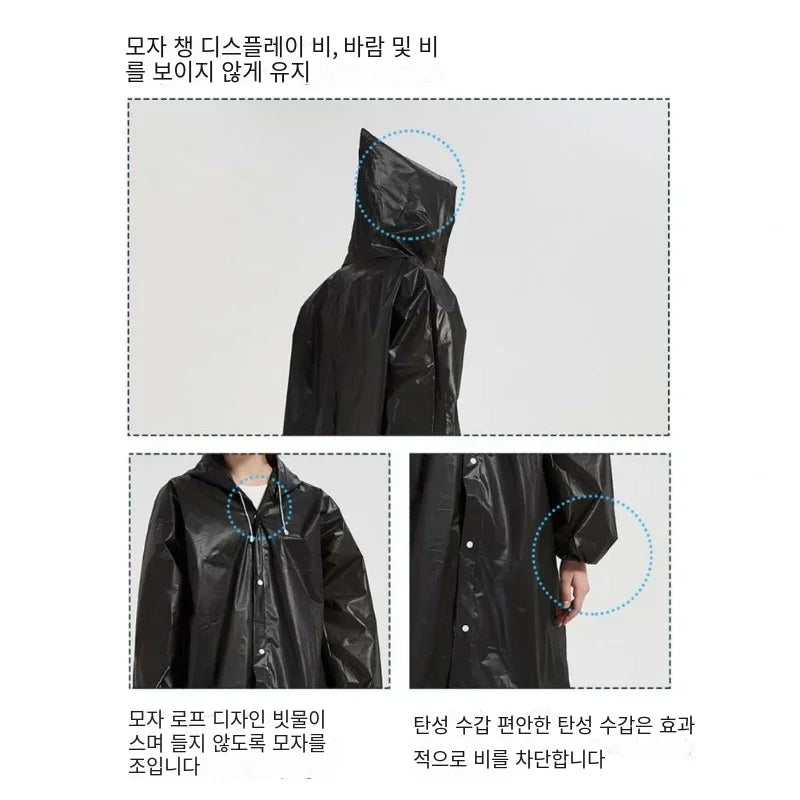 EVA Unisex Waterproof Raincoat – Hooded Outdoor Rainwear