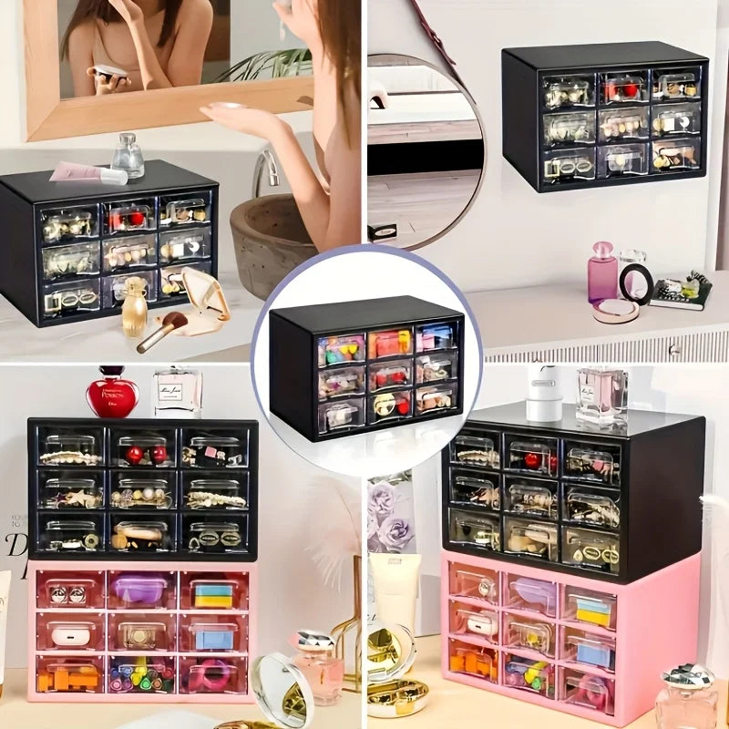 Dustproof Multi-grid Desktop Drawer Organizer Portable Storage Box