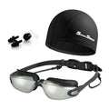 Anti-Fog Adult Swimming Goggles Set – UV Protection & Swim Cap