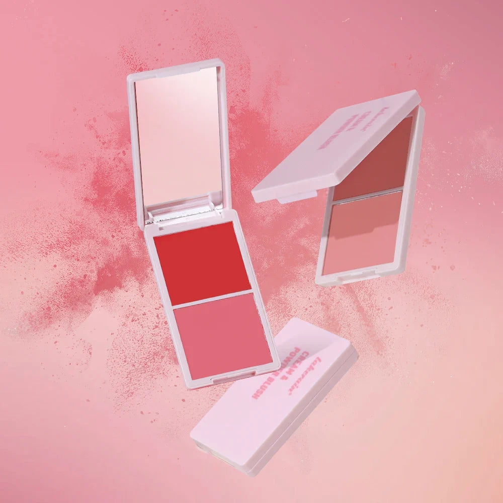 Lakerain Cream & Powder Blush Duo – 5 Shades, High Pigment