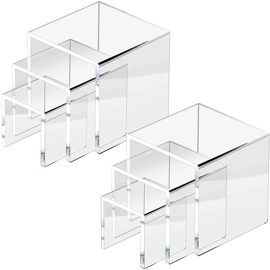 U-Shape Acrylic Display Risers – 15 Sizes for Jewelry & Figures