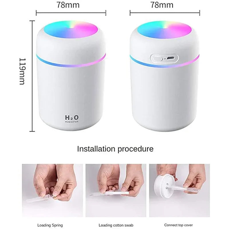USB Cool Mist Ultrasonic Humidifier & Aroma Diffuser