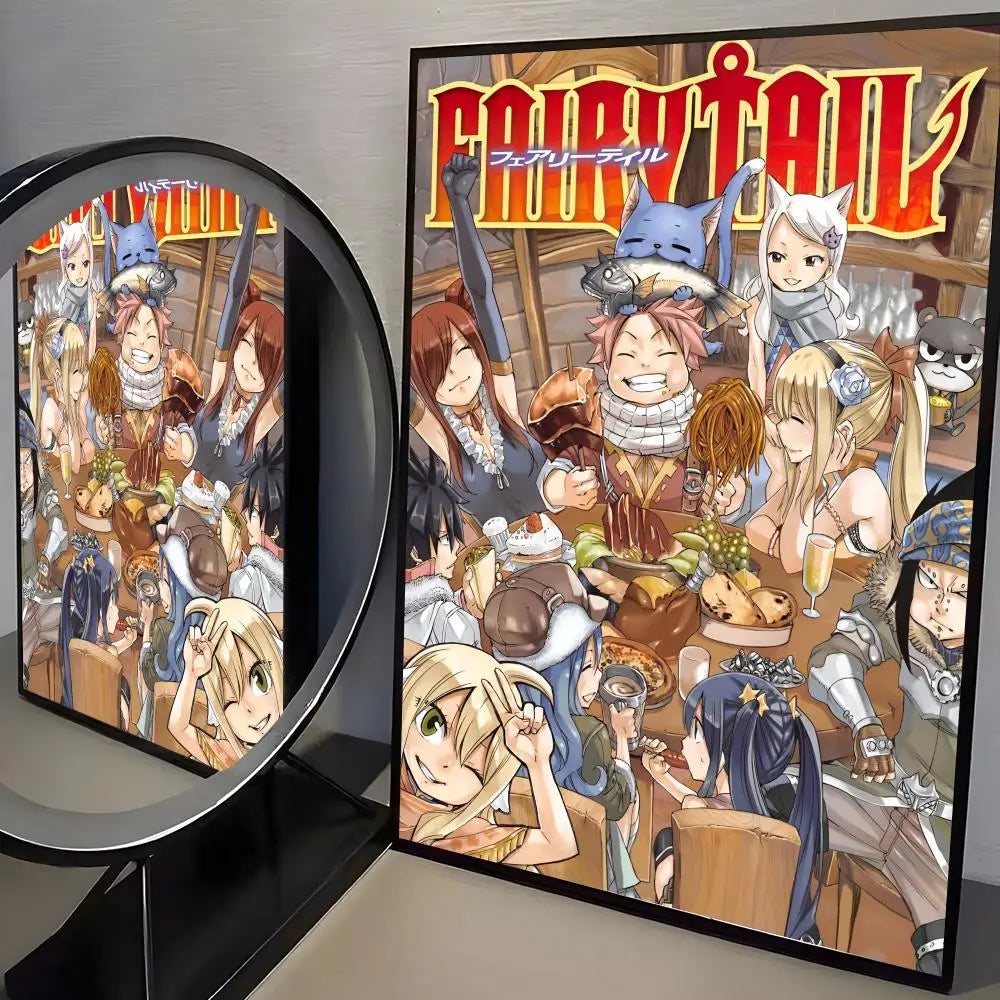 Fairy Tail Anime Poster Self-Adhesive Wall Art Sticker