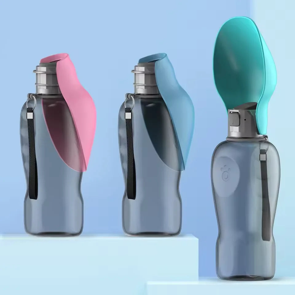 800ml Portable Dog Water Bottle – Foldable Leak-Proof Travel Bowl
